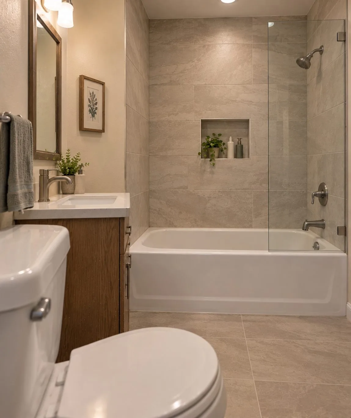 Bathroom tile renovation — after