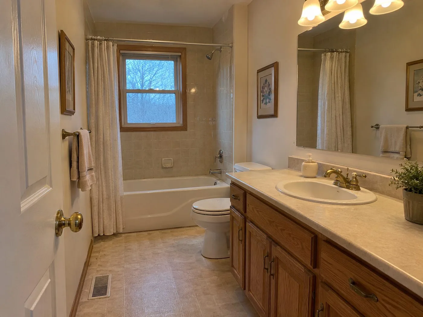 Tub to walk-in shower conversion — before