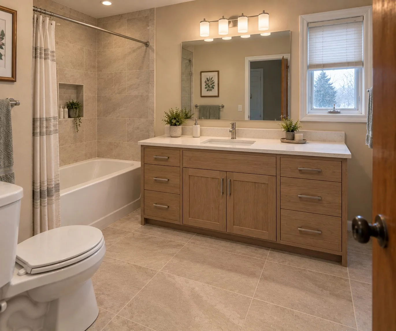 Vanity and cabinet renovation — after