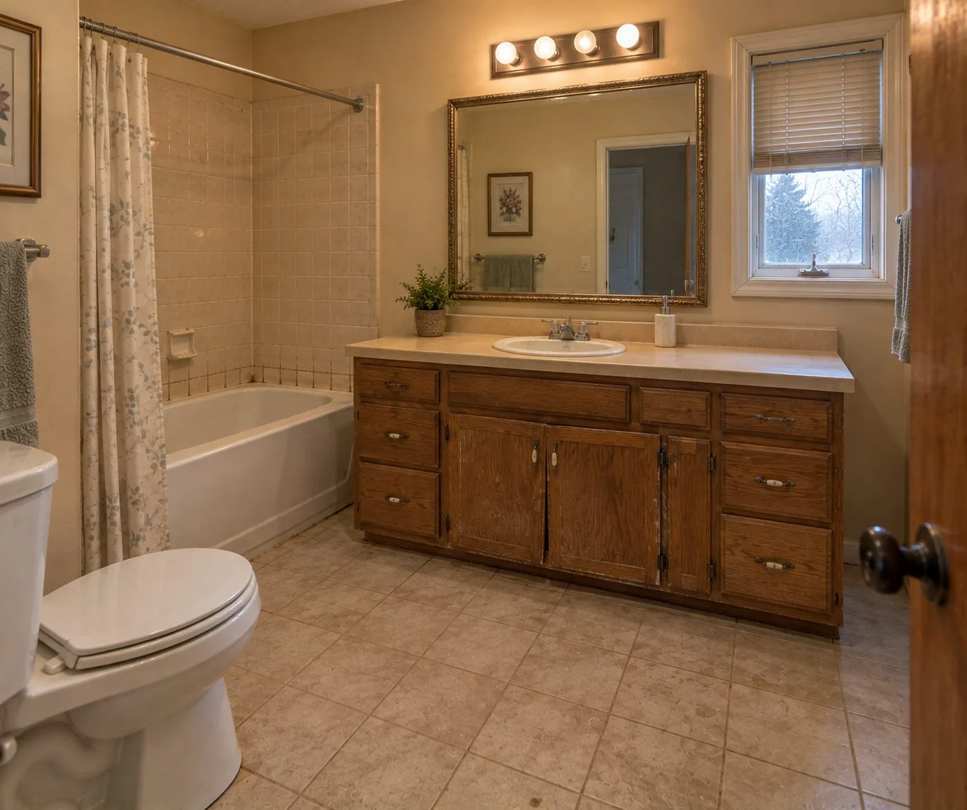 Vanity and cabinet renovation — before